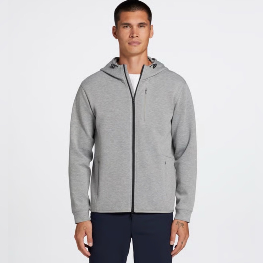 VRST Men's Mid Grey Heather‎ Pinnacle  Full Zip Hoodie  with any-odor Medium